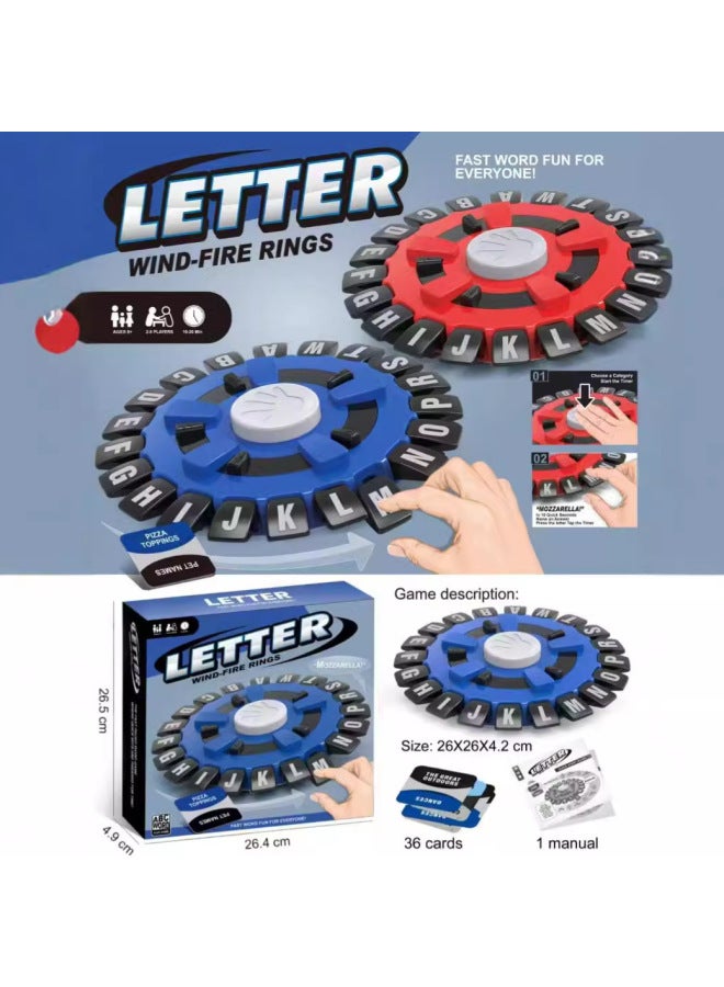 Cross-Border Kidsren's Tapple Crazy Letter Wheel Turntable Family Family Interactive Board Game Chess Kidsren's Educational Toys