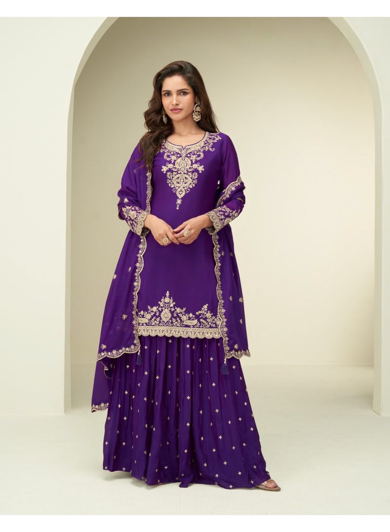 Chinon Silk Embroidered Suit Collection
