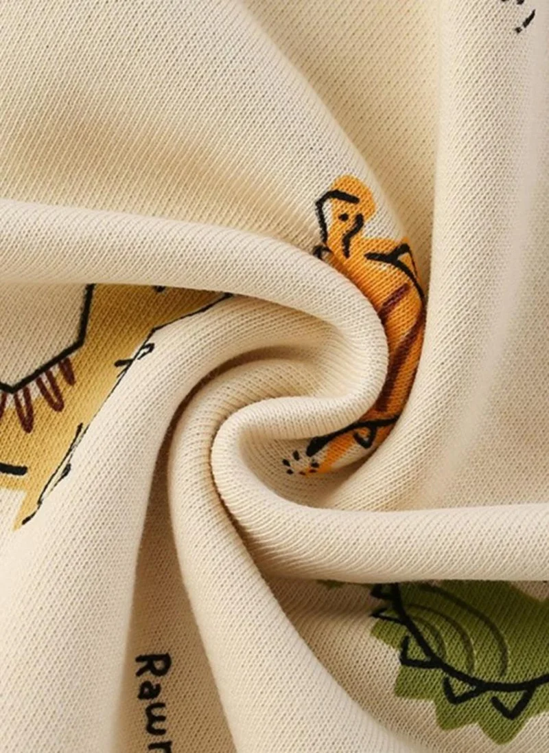 YUNIQEE Beige Graphic Printed Round Neck T-shirt