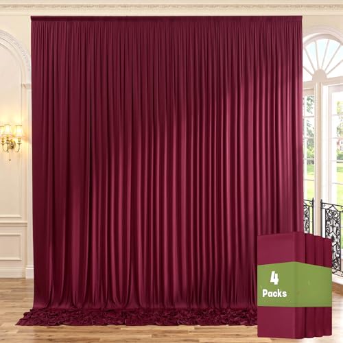 NSSONBEN 20ft x 10ft Wrinkle Free Maroon Backdrop Curtains for Parties, Thick Fabric Burgundy Backdrop Drapes for Wedding Background Baby Shower Birthday Parties - Image 1
