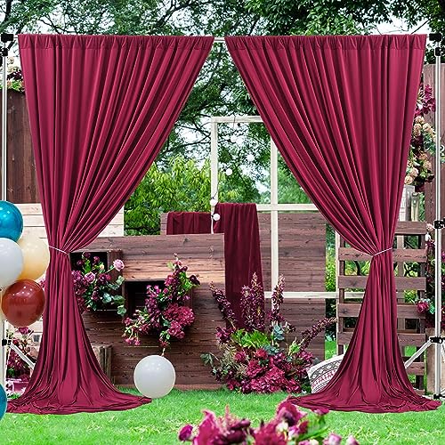 NSSONBEN 20ft x 10ft Wrinkle Free Maroon Backdrop Curtains for Parties, Thick Fabric Burgundy Backdrop Drapes for Wedding Background Baby Shower Birthday Parties - Image 5