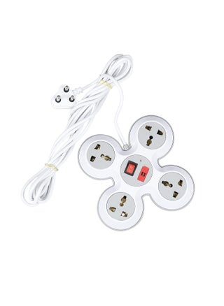 RASHRI One For All 4 Socket Extension Cord with Surge Protector Power Strip Extension Box Board with Switches Fuse LED Indicator Spike Buster Flex Box with International sockets 4 M13 Ft - pzsku/Z54CA46CD4284EC61AE07Z/45/1746561311/cee5d43d-2ce2-49d9-9502-e773cc6ca1e9