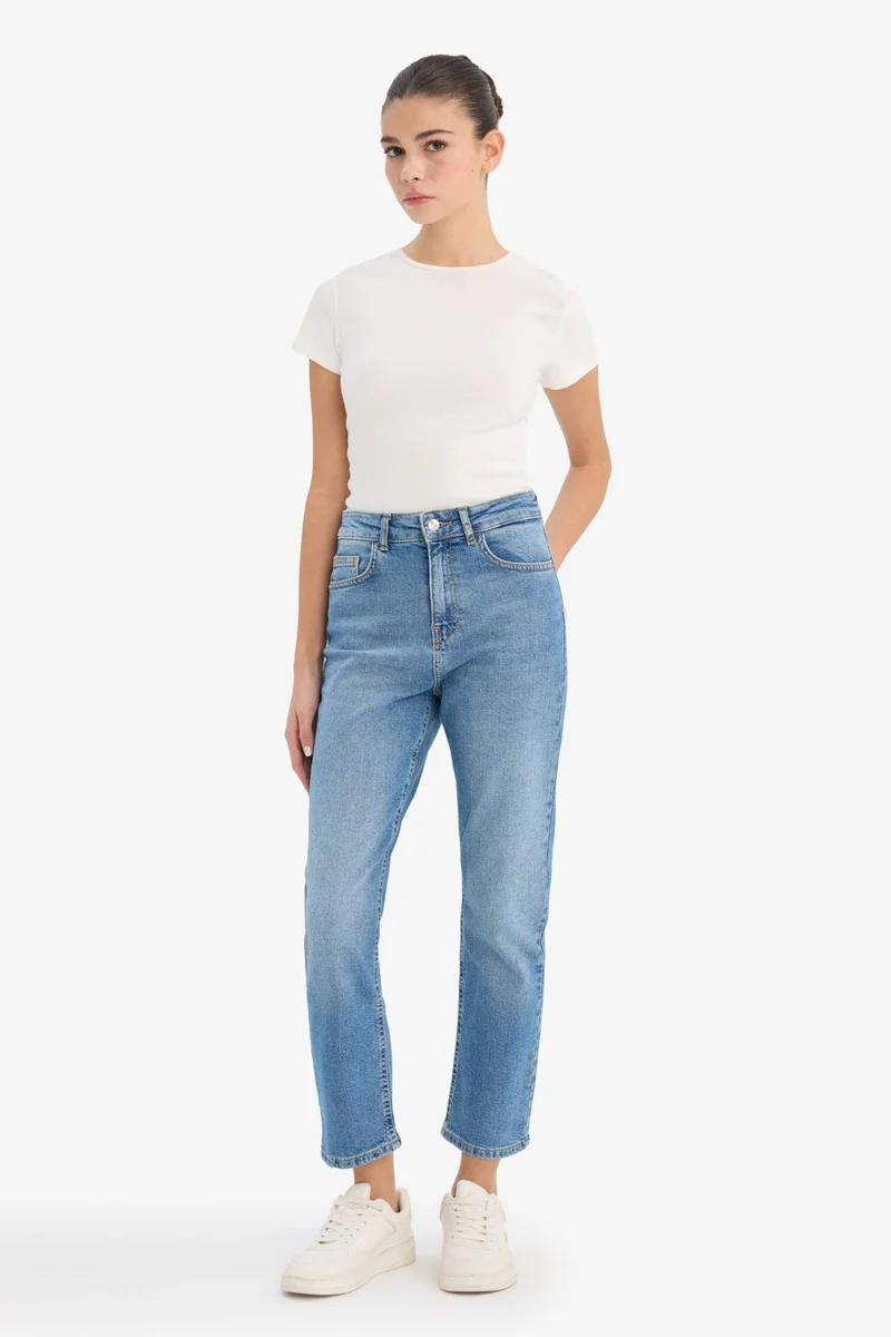 DeFacto Mary Vintage Straight Fit High Waist Ankle Length Jeans