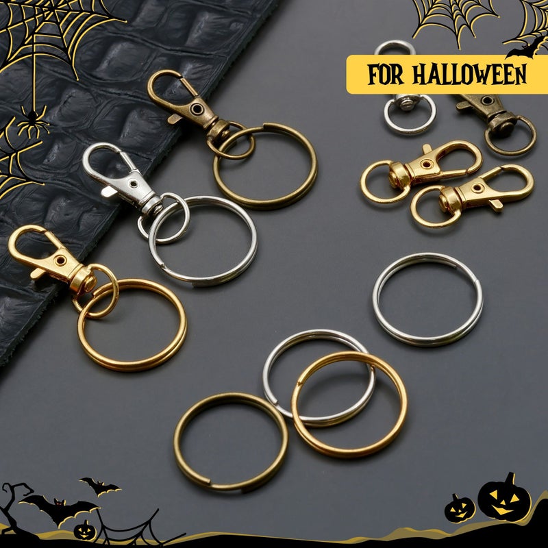 Zinc Alloy Lobster Clasps Bronze 18pcs Multi Purpose Key Rings for DIY Crafts - Image 1