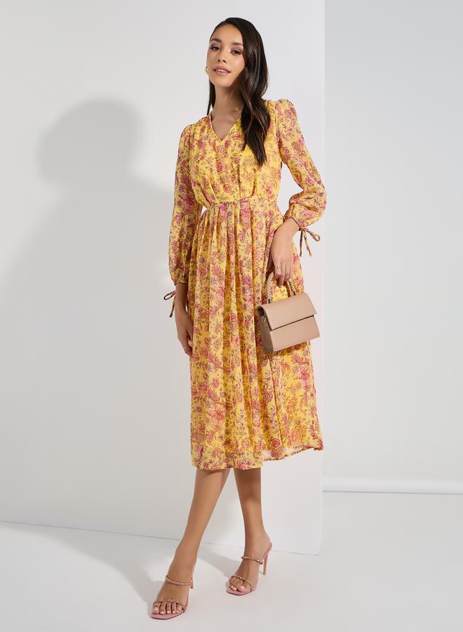 Styli Floral Chiffon Dress - Image 1