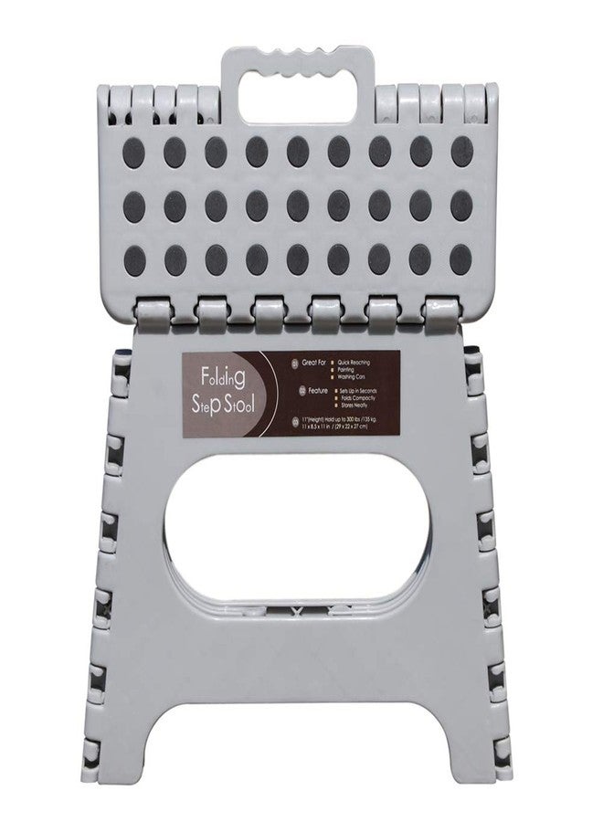 BEEANDEE Non-Slip Folding Step Stool, Sturdy Safe Enough - Holds up to 300 Lb - 11 inch Footstool for Adults or Kids, Folding Ladder Storage/Opens Easy, for Kitchen,Toilet,Camping (Light Grey, 11'') - Image 2
