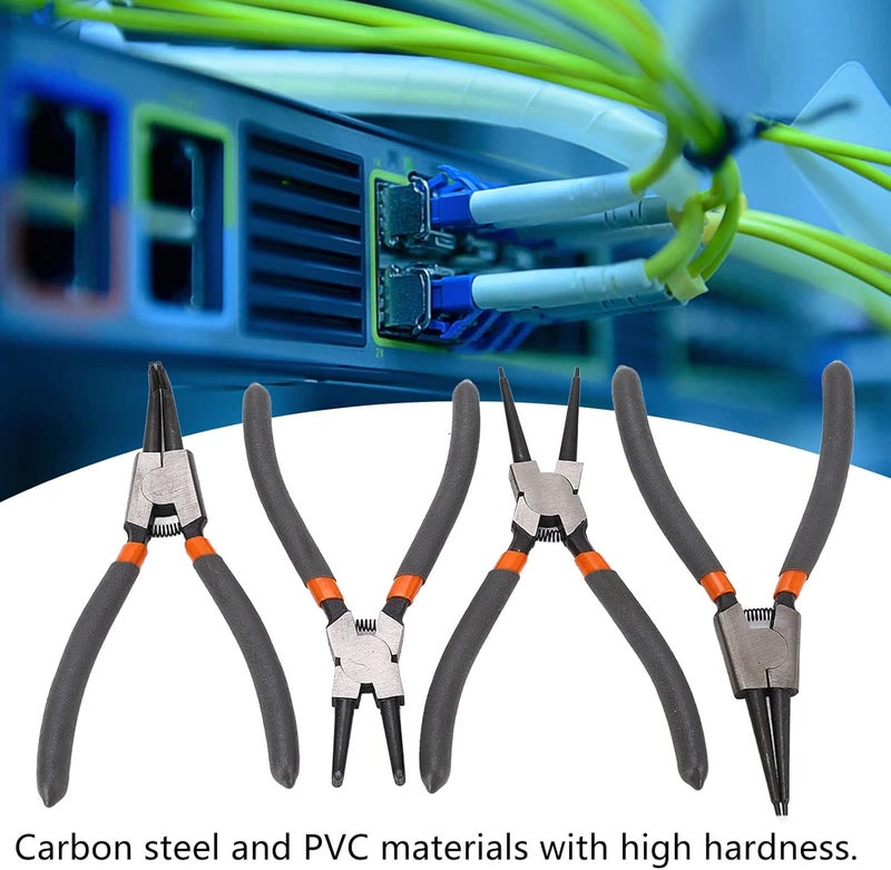 klarako Snap Pliers Circlip Pliers, Carbon Steel Snap Pliers Tool with PVC Coating for Installation Removal and Repair - Image 4