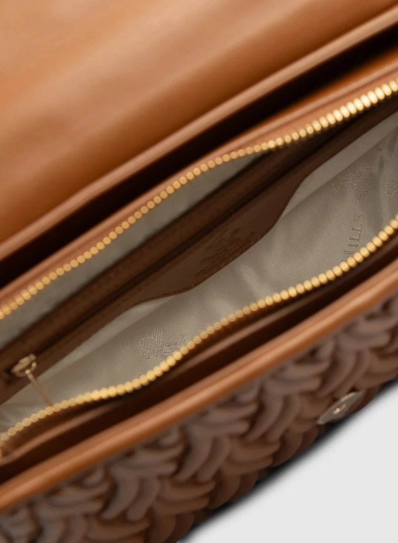 BEVERLY HILLS POLO CLUB Textured Quilted Flap Crossbody Bag
