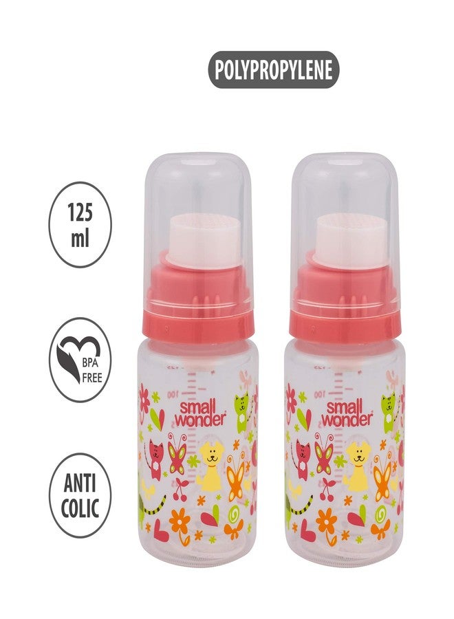 Small Wonder Pure Baby Feeding Bottle (Pack of 2), 125 ML, Pink - Image 2