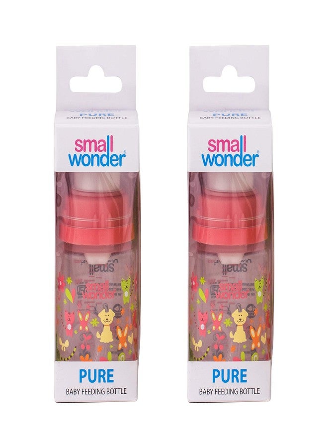 Small Wonder Pure Baby Feeding Bottle (Pack of 2), 125 ML, Pink - Image 3