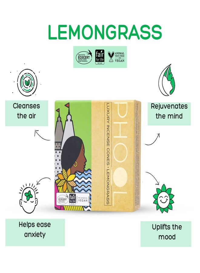 PHOOL LUXURY INCENSE بخور فول الفاخر، مخاريط بخور طبيعية (عبوة من 4 قطع) | روائح سيترال - سيترونيلا، أوكالبتوس، ليمون، برتقال | مخاريط بخور عضوية 100% | طارد طبيعي للبعوض - Image 4