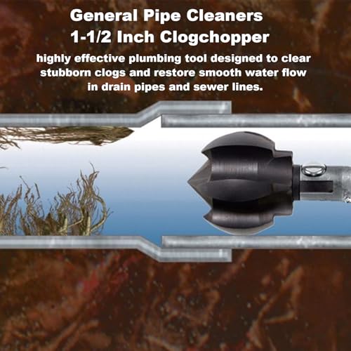 LanKstet General Pipe Cleaners,Drain Snake Drill Attachment for ClogChopper,1-1/2CG&1-1/2 Inch Multi-Function Root Plumbing Auger Cutter Cleaning Tool,3552369 - Image 5