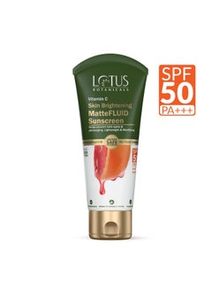 Lotus Botanicals Vitamin C Skin Brightening MatteFluid Sunscreen | SPF 50 | PA+++ | 100x Vitamin C | Protects from Sun, UV Rays | Brightens Skin | No White Cast | Water Resistant | No Preservatives  - Image 4