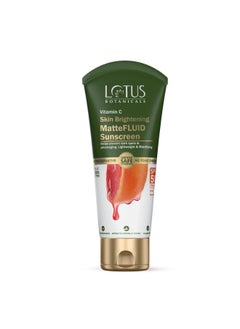 Lotus Botanicals Vitamin C Skin Brightening MatteFluid Sunscreen | SPF 50 | PA+++ | 100x Vitamin C | Protects from Sun, UV Rays | Brightens Skin | No White Cast | Water Resistant | No Preservatives  - Image 1