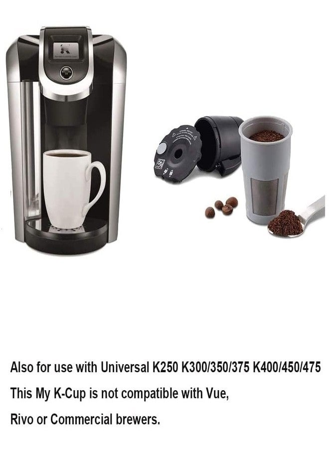 Podoy K250 Reusable Ground Coffee Filter Compatible with Keurigg My K Cup 2.0 1.0 K300 K350 K375 K400 K450 K475 Upgrade Ground Coffee Filter Refillable (Pack of 3) - Image 4