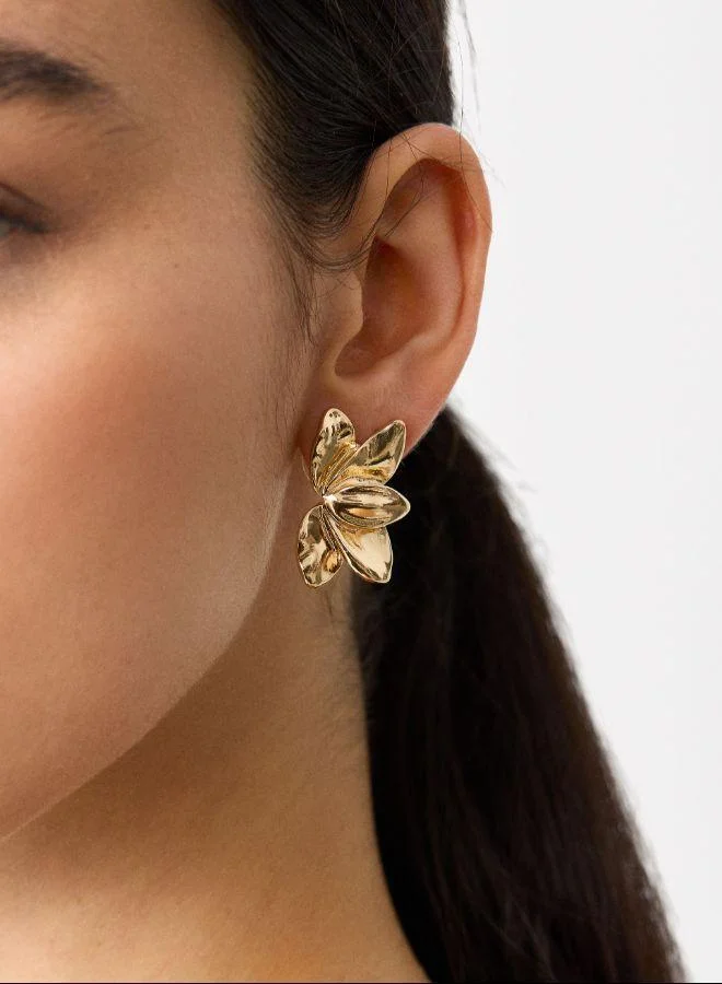 بارفوا أقراط زهور ذهبية