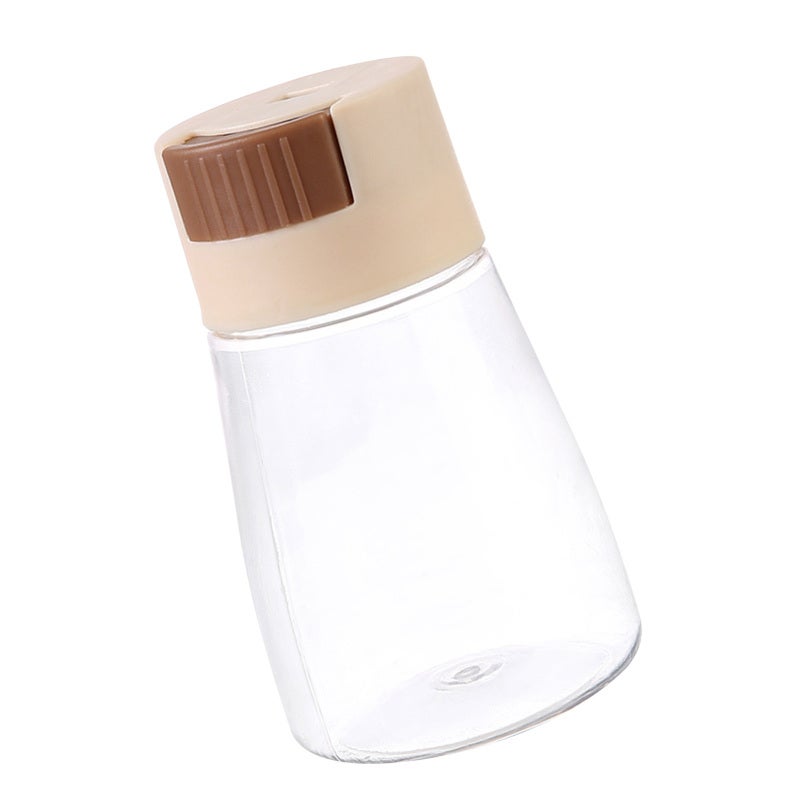 Salt Shaker: 1 Beige Food Grade Plastic Press-Type - Quantitative Dispensing Multifunctional Seasoning Bottle for Home Kitchen Culinary Use - Image 1