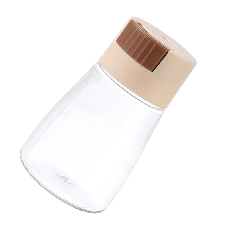 Salt Shaker: 1 Beige Food Grade Plastic Press-Type - Quantitative Dispensing Multifunctional Seasoning Bottle for Home Kitchen Culinary Use - Image 2