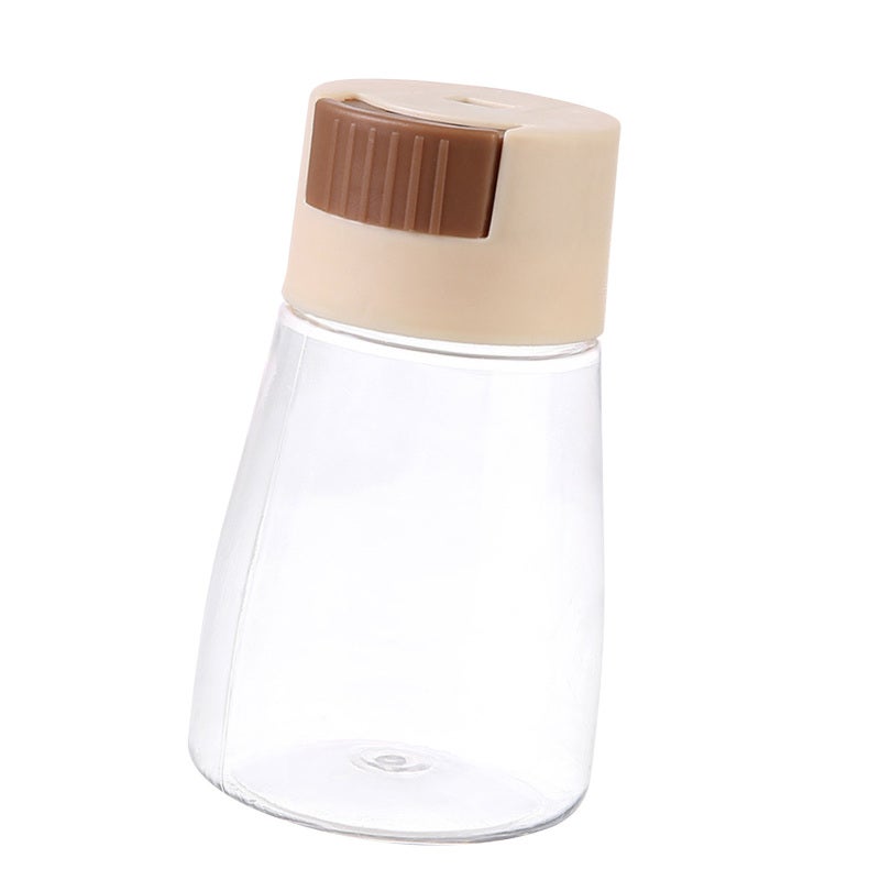 Salt Shaker: 1 Beige Food Grade Plastic Press-Type - Quantitative Dispensing Multifunctional Seasoning Bottle for Home Kitchen Culinary Use - Image 5