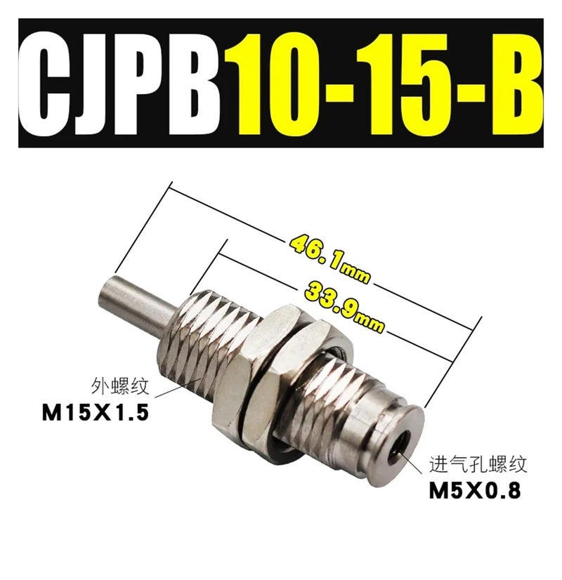 اسطوانة دبوس هوائية أحادية الفعل CJPB10 15 B مع إرجاع زنبركي للتركيب على اللوحة - Image 3