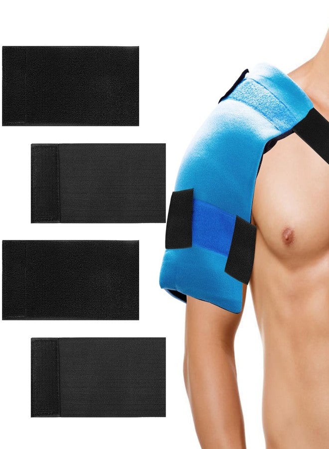 FDFuZhao 4 Pcs Extender Strap, Reusable Ice Belt, Adjustable Ice Pack Strap, Elastic Hook and Loop Extension Straps for Ice Pack Back, Knee, Ankle Braces, Vests, Wraps, and Belts, Multiple Uses, Black - Image 1