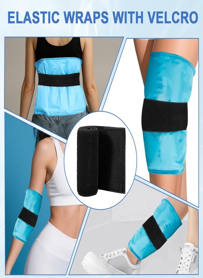 FDFuZhao 4 Pcs Extender Strap, Reusable Ice Belt, Adjustable Ice Pack Strap, Elastic Hook and Loop Extension Straps for Ice Pack Back, Knee, Ankle Braces, Vests, Wraps, and Belts, Multiple Uses, Black - Image 5