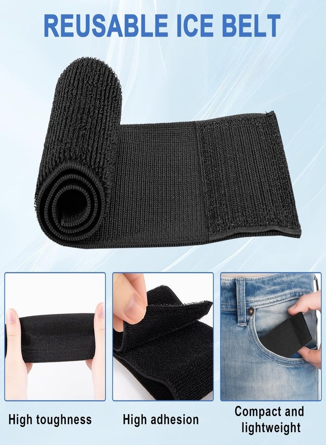 FDFuZhao 4 Pcs Extender Strap, Reusable Ice Belt, Adjustable Ice Pack Strap, Elastic Hook and Loop Extension Straps for Ice Pack Back, Knee, Ankle Braces, Vests, Wraps, and Belts, Multiple Uses, Black - Image 4