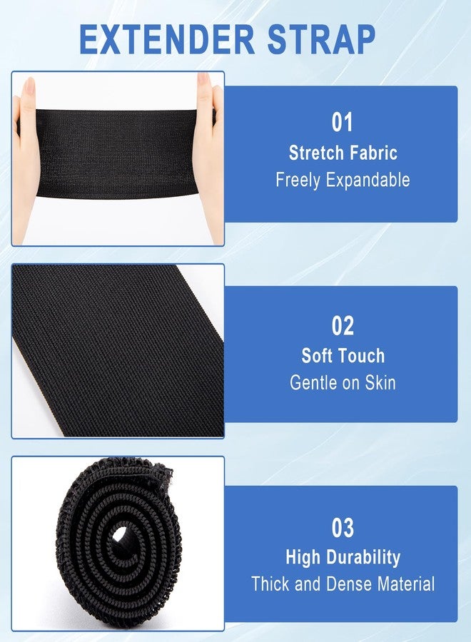 FDFuZhao 4 Pcs Extender Strap, Reusable Ice Belt, Adjustable Ice Pack Strap, Elastic Hook and Loop Extension Straps for Ice Pack Back, Knee, Ankle Braces, Vests, Wraps, and Belts, Multiple Uses, Black - Image 3