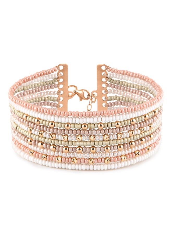 Minza ” Aishwarya “ Pure 18K Gold, Czech Bead Bracelet, Handmade Bracelet for Women, Beaded Bracelet, 4.00 grams of gold, Jewelry for Casual & Special Occasion - Image 1