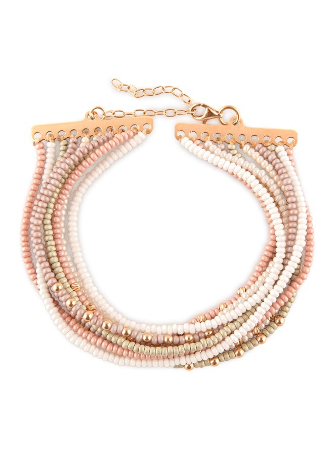 Minza ” Aishwarya “ Pure 18K Gold, Czech Bead Bracelet, Handmade Bracelet for Women, Beaded Bracelet, 4.00 grams of gold, Jewelry for Casual & Special Occasion - Image 3