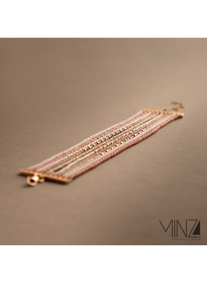 Minza ” Aishwarya “ Pure 18K Gold, Czech Bead Bracelet, Handmade Bracelet for Women, Beaded Bracelet, 4.00 grams of gold, Jewelry for Casual & Special Occasion - Image 5