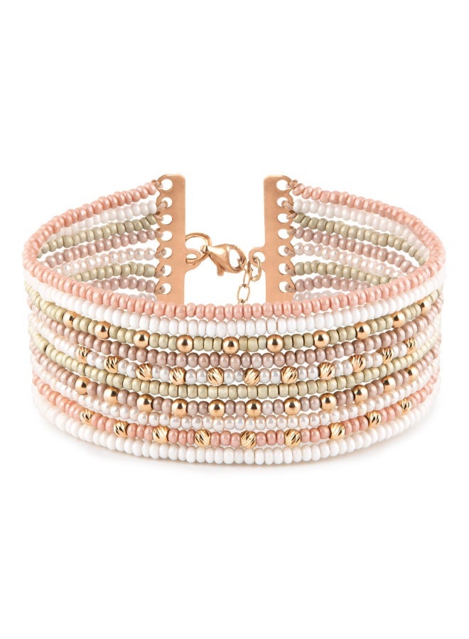 Minza ” Aishwarya “ Pure 18K Gold, Czech Bead Bracelet, Handmade Bracelet for Women, Beaded Bracelet, 4.00 grams of gold, Jewelry for Casual & Special Occasion - Image 2