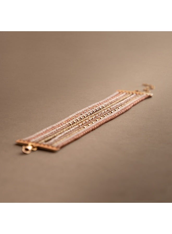 Minza ” Aishwarya “ Pure 18K Gold, Czech Bead Bracelet, Handmade Bracelet for Women, Beaded Bracelet, 4.00 grams of gold, Jewelry for Casual & Special Occasion - Image 5
