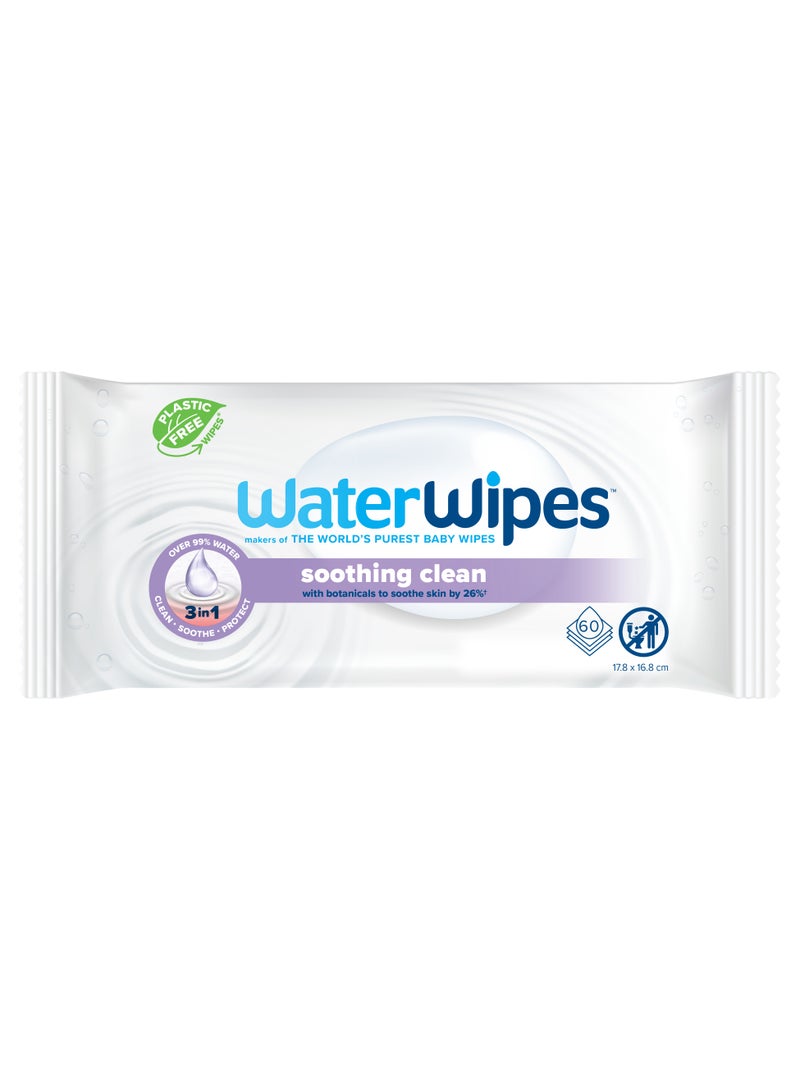 WaterWipes Soothing Clean Baby Wipes with 99% Water & Botanical Extracts - Image 1