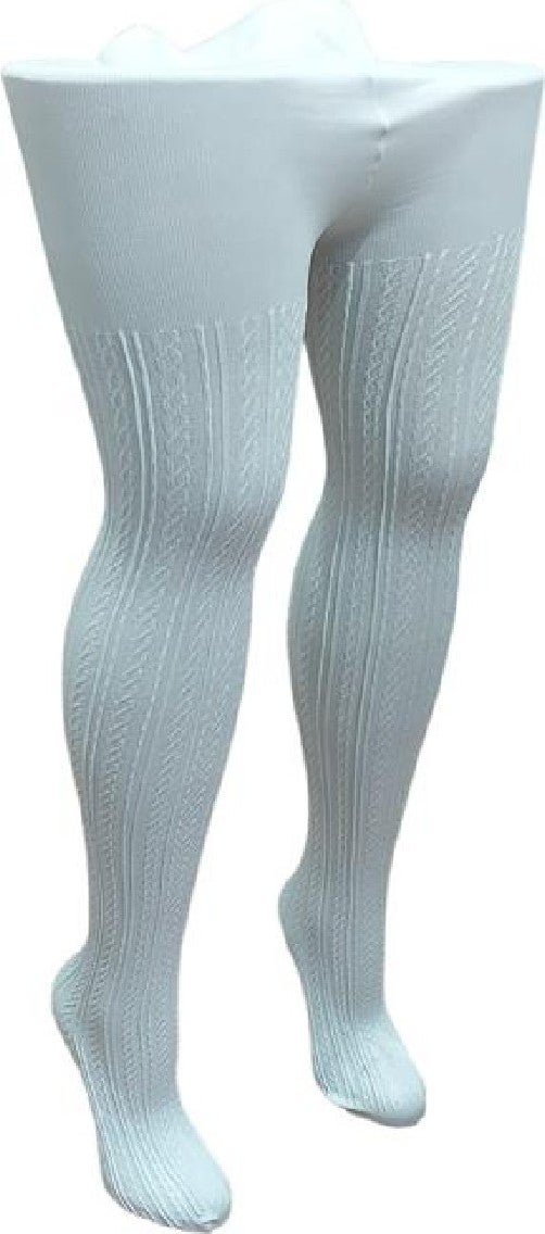 SAKS Micro 70 Chain Patterned Kids White Tights  - Image 1