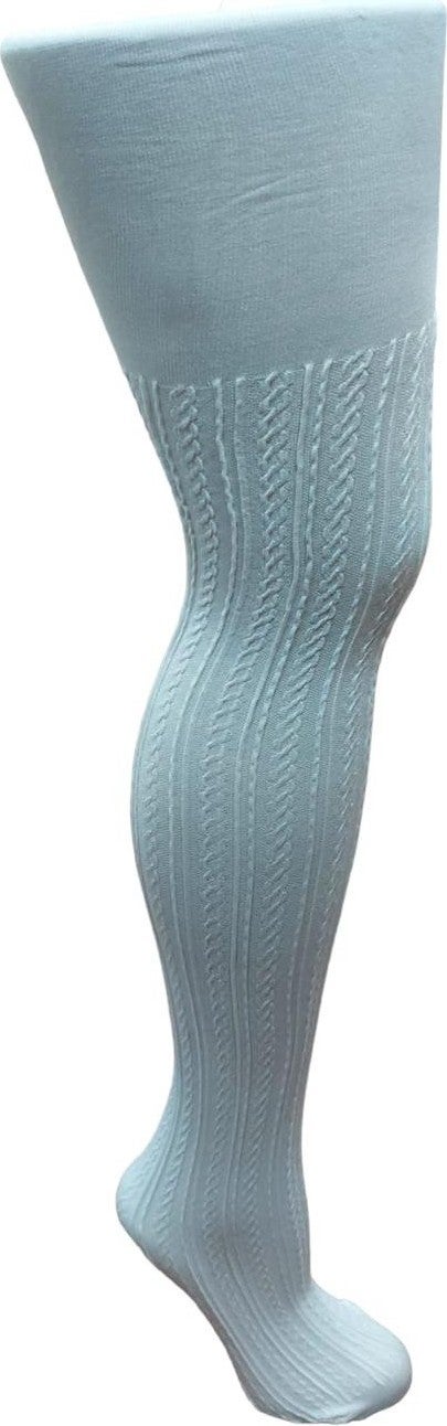 SAKS Micro 70 Chain Patterned Kids White Tights  - Image 3