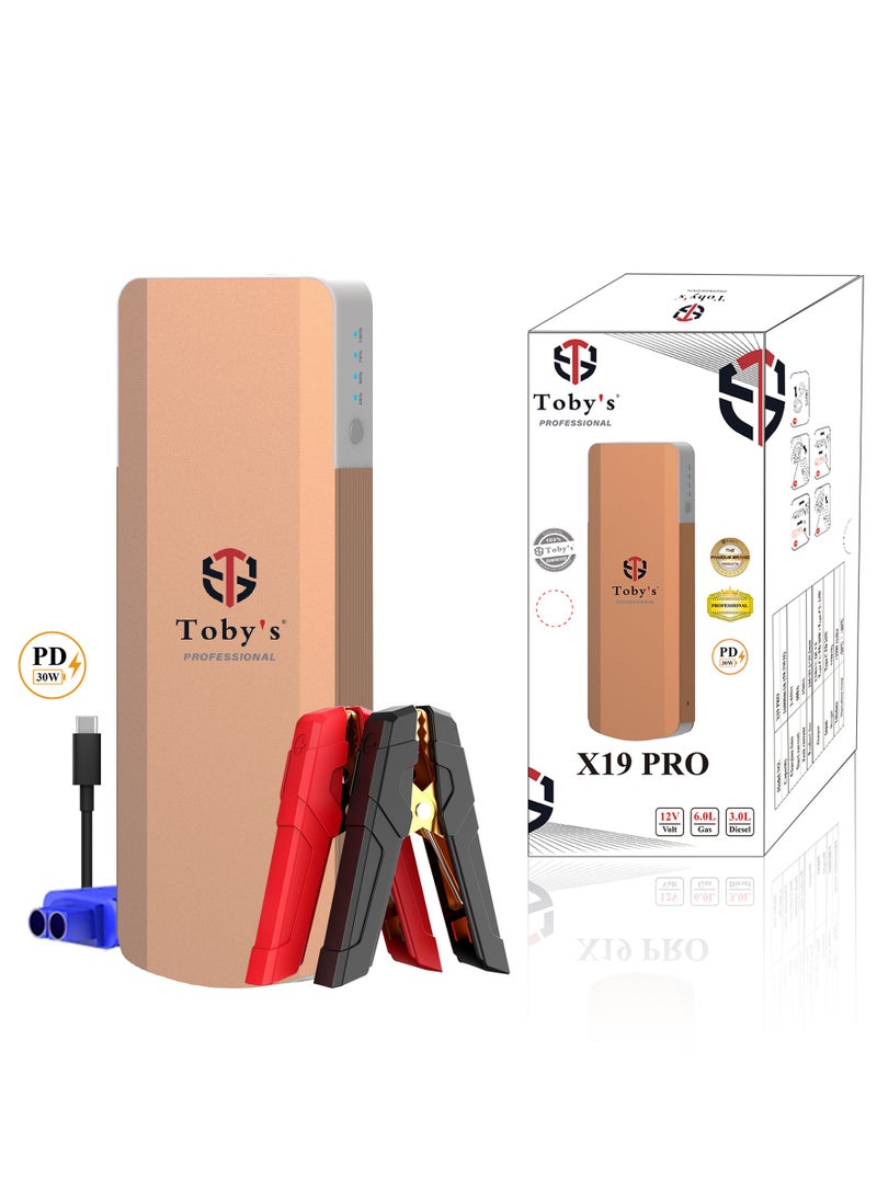 Toby's Toby's X19 PRO Jump Starter For Cars 16000mAh And 59.2WH Power with PD 30W Power Bank For Electronic Devices  - Image 1
