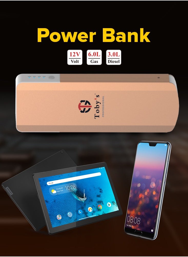 Toby's Toby's X19 PRO Jump Starter For Cars 16000mAh And 59.2WH Power with PD 30W Power Bank For Electronic Devices  - Image 2