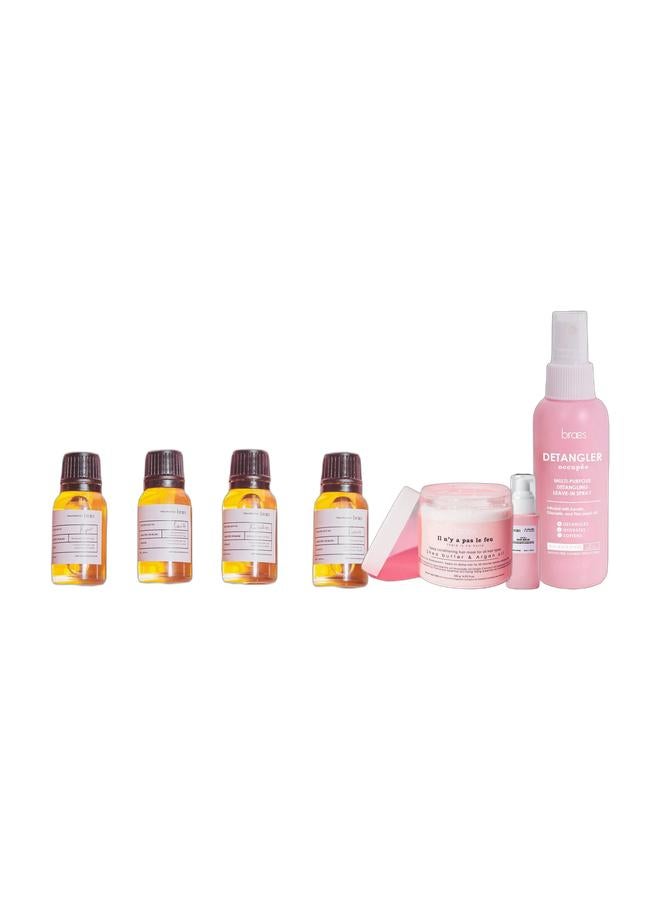 Braes Deep Conditioning Hair Mask-Softening & Repair White 500grams & Anti-frizz  HAIR SERUM - Je suis prête -  i ’ m ready & DAMAGE REPAIR HAIR BOOSTER KIT & Braes Multi-Purpose Detangling Leave in SprayBundle - Image 1