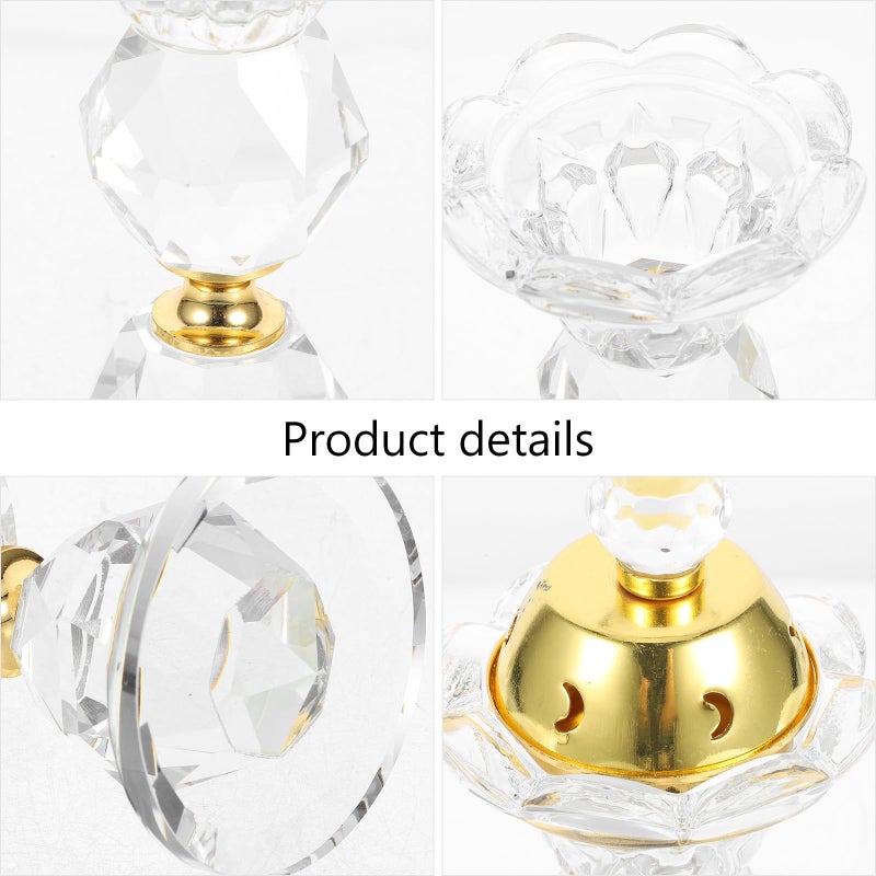 Crystal Arabian Incense Burner 6x16cm Desktop Censer Aroma Stove Home Office Decor - Image 4