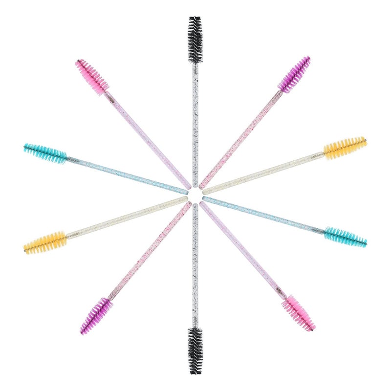 g2plus 100PCS Crystal Eyelash Mascara Brushes Wands Applicator Makeup Kits, Mascara Wands Lash Spoolies for Eyelash Extensions and Eyebrow Brush (Multi-colored) - Image 4