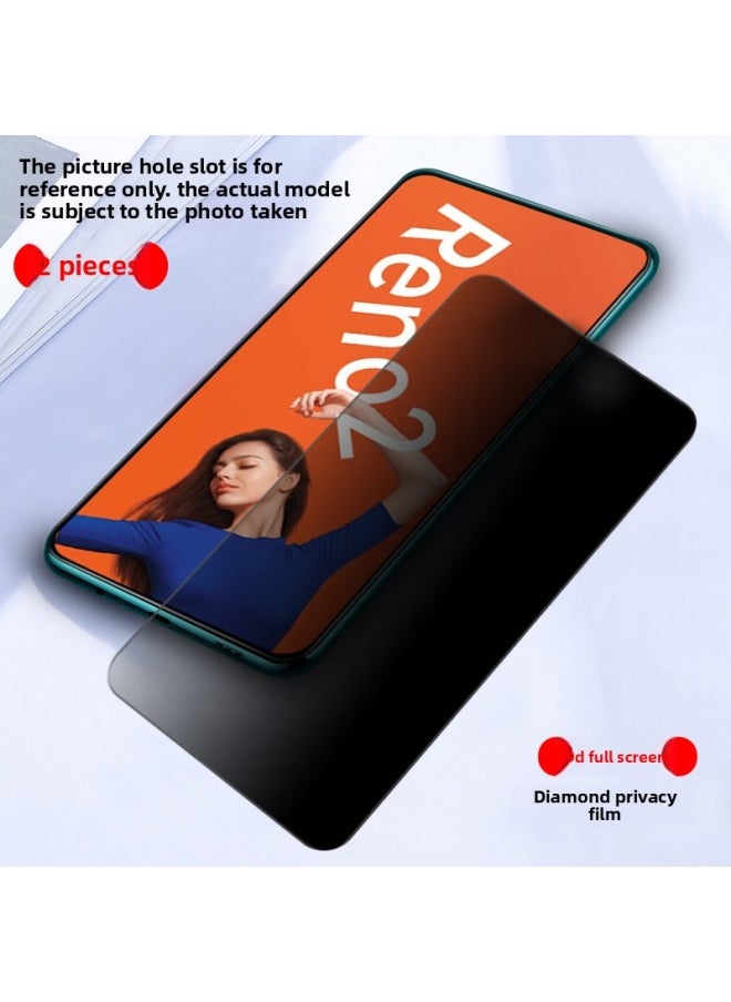 Generic Applicable OppoReno2 Tempered Film Anti-peep OppoReno2z Full Screen Coverage Anti-peeping Reno2 Mobile Phone Film Re-Colour:[9d Full Screen Diamond Privacy Film] 2 Pieces-Size:OPPO Reno2 Z  - Image 1