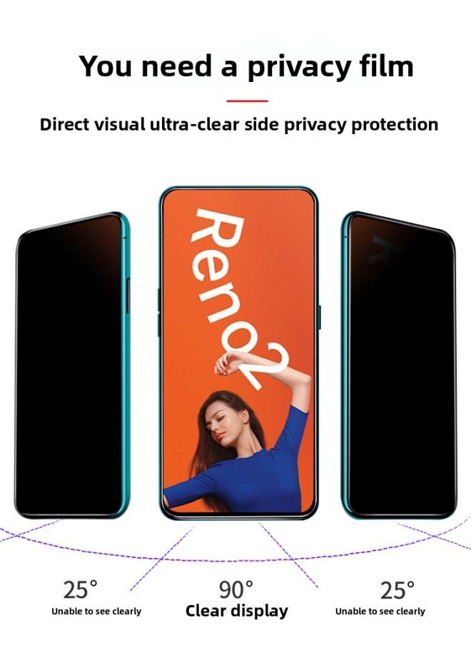 Generic Applicable OppoReno2 Tempered Film Anti-peep OppoReno2z Full Screen Coverage Anti-peeping Reno2 Mobile Phone Film Re-Colour:[9d Full Screen Diamond Privacy Film] 2 Pieces-Size:OPPO Reno2 Z  - Image 4