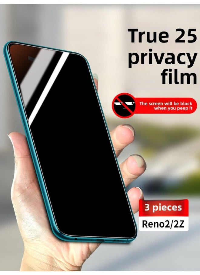 Generic Applicable OppoReno2 Tempered Film Anti-peep OppoReno2z Full Screen Coverage Anti-peeping Reno2 Mobile Phone Film Re-Colour:[9d Full Screen Diamond Privacy Film] 2 Pieces-Size:OPPO Reno2 Z  - Image 2