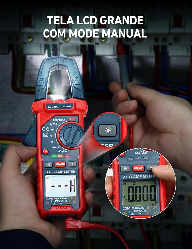 AstroAI Clamp Meter Digital Multimeter 2000 Counts Amp Voltage Tester - Image 4