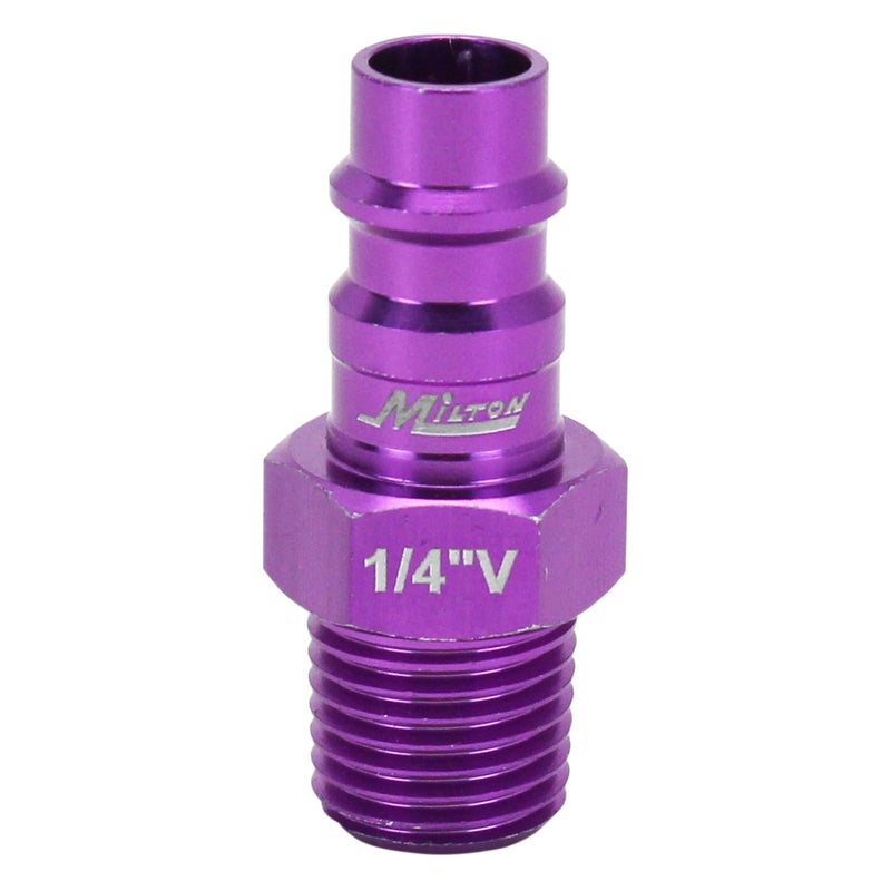 Milton 760VC-20 ColorFit HighFlowPRO Plugs, V-style Purple, 1/4" NPT Male, Box of 20 - Image 4