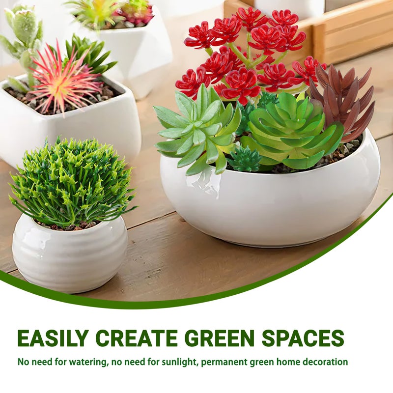 QUOZUO Artificial Succulents Plants, 16pcs Fake Succulents Plant for DIY Home Floral Wall Garden Office Party Decoration Colorful (Unpotted) - Image 3