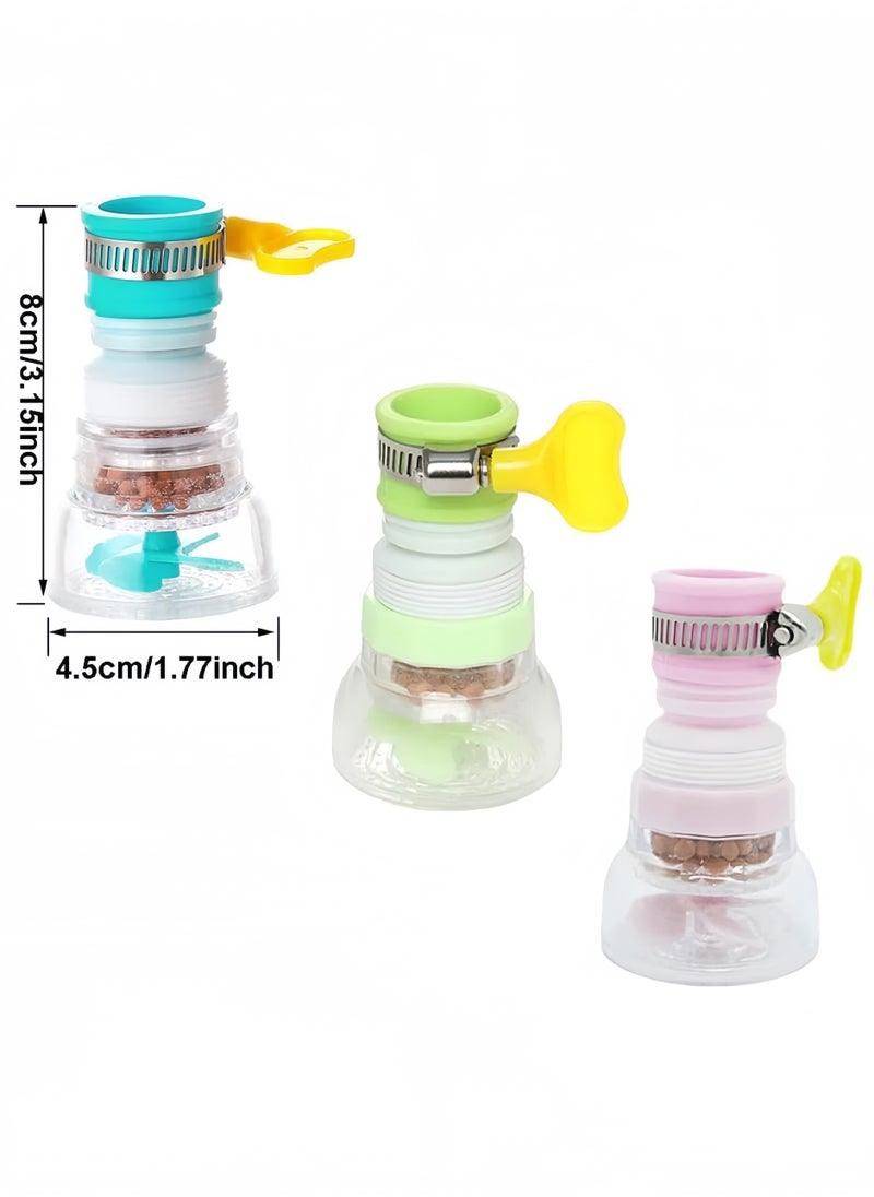 2-Pack 360 Degree Rotating Faucet Aerator Telescopic Anti-Splash Water- Saving Tap Sprayer, Tap Nozzle with Filter Tip Faucet Adapter for Kitchen Bathroom Faucet Parts(Random Color)