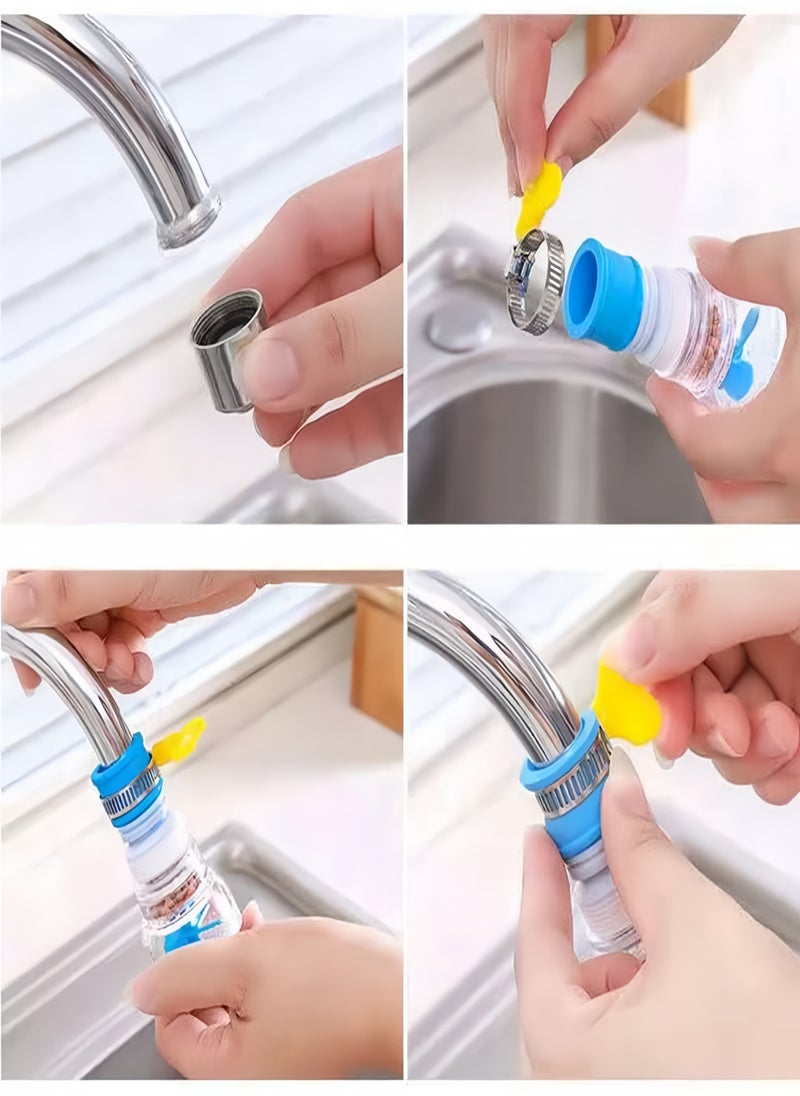 2-Pack 360 Degree Rotating Faucet Aerator Telescopic Anti-Splash Water- Saving Tap Sprayer, Tap Nozzle with Filter Tip Faucet Adapter for Kitchen Bathroom Faucet Parts(Random Color)