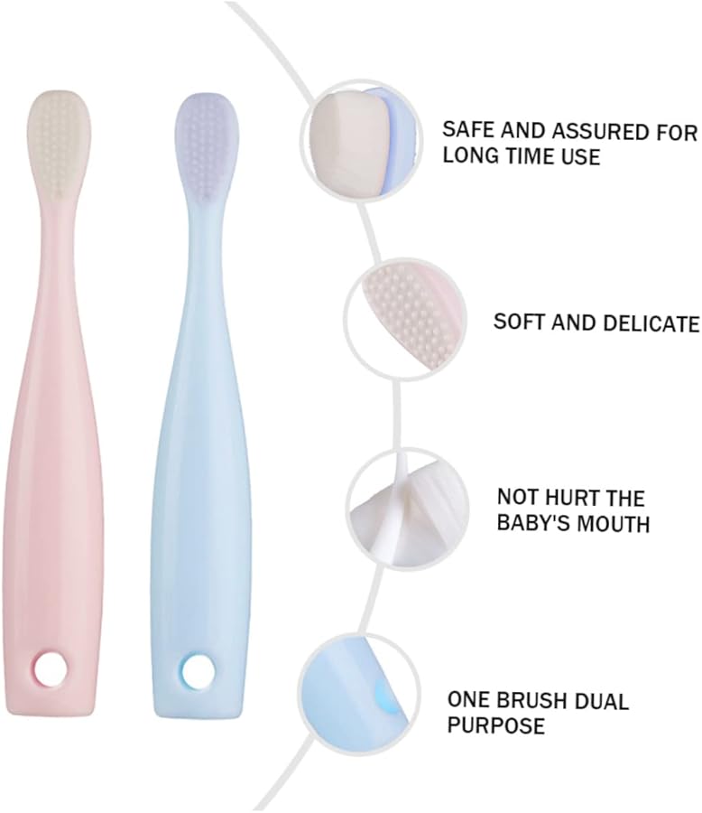 Kids Dual Purpose Toothbrush For Deep Teeth And Tongue Cleaning Soft Bristles - Image 4